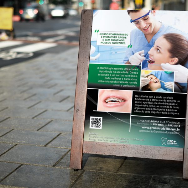 Criação de um banner externo, para uso em cavalete, para empresa de segurança e medicina do trabalho Por Ocupacional.