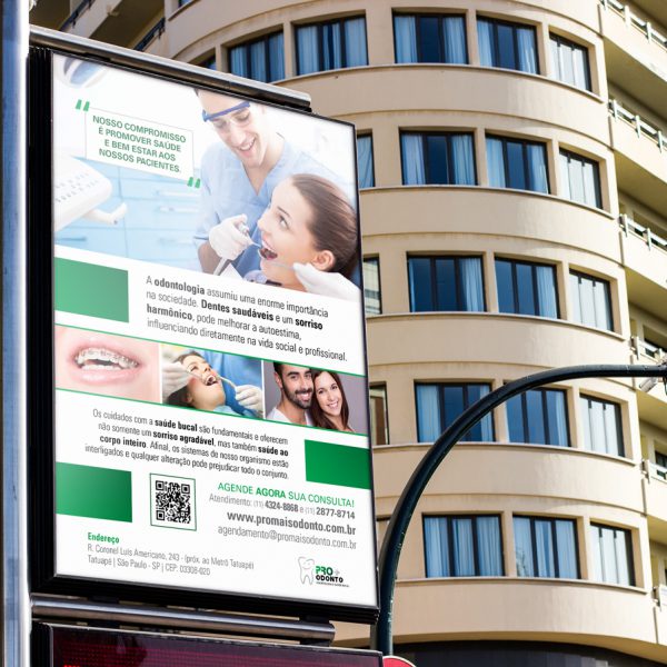 Criação de cartaz externo, tanto normal quanto backlight, para empresa de segurança e medicina do trabalho Por Ocupacional.