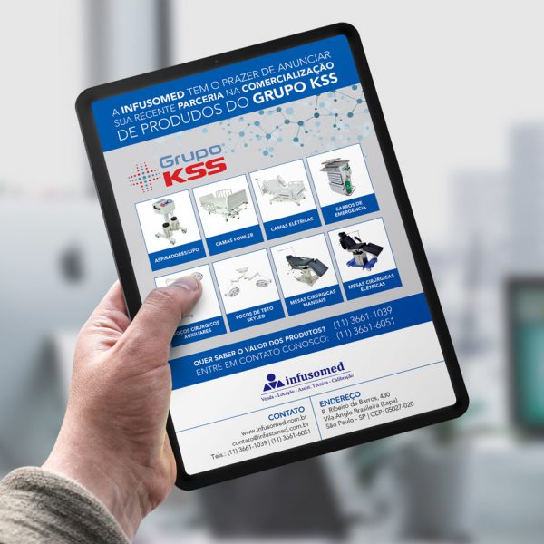 Criação de um e-mail marketing para Infusomed com a finalidade de divulgar a parceria com o Grupo KSS, a Infusomed também comercializa produtos da Instramed no estado de São Paulo.