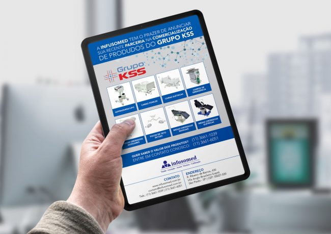 Criação de um e-mail marketing para Infusomed com a finalidade de divulgar a parceria com o Grupo KSS, a Infusomed também comercializa produtos da Instramed no estado de São Paulo.
