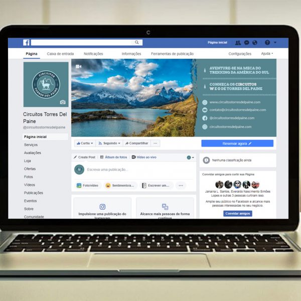 Criação de artes e postagems para redes sociais da empresa Circuitos Torres del Paine.