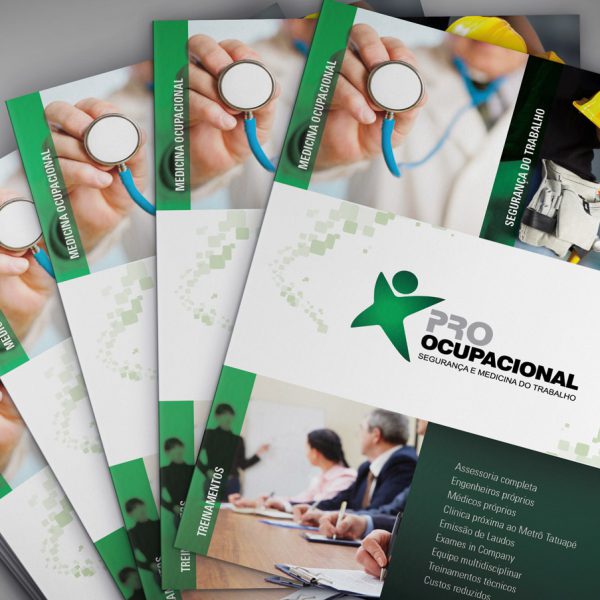 Criação de folder institucional para empresa de segurança e medicina do trabalho Por Ocupacional.