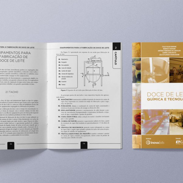 Diagramação de livro para Cap-Lab, a obra conta com todos os passos do processamento do doce de leite na indústria.